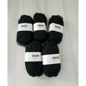 Sundance Artessa fashion yarn Black 57% Acrylic 43% Nylon lot of 5 (72 yds each)